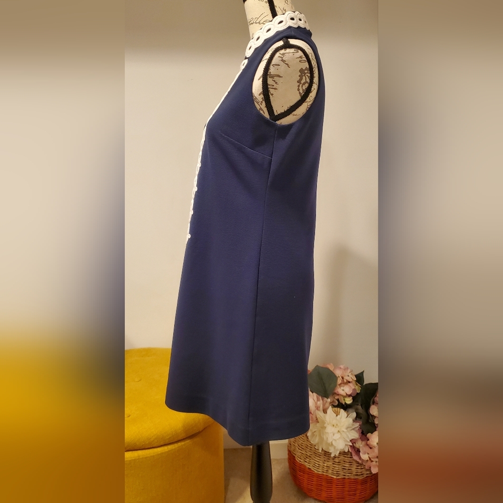 LILLY PULITZER WOMEN'S NAVY SLEEVELESS SHIFT DRESS, SIZE S. - Picture 5 of 11